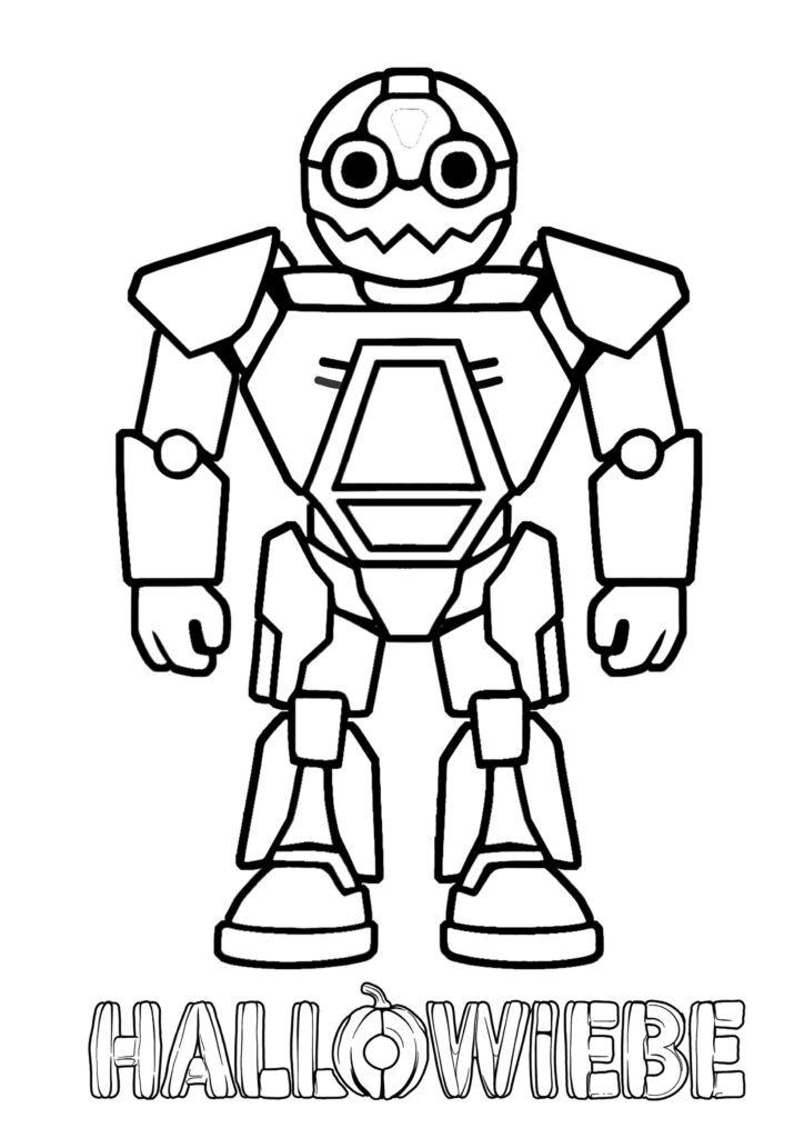 Kleurplaat van Robot P.U.M.P.K.I.N in de film HalloWiebe